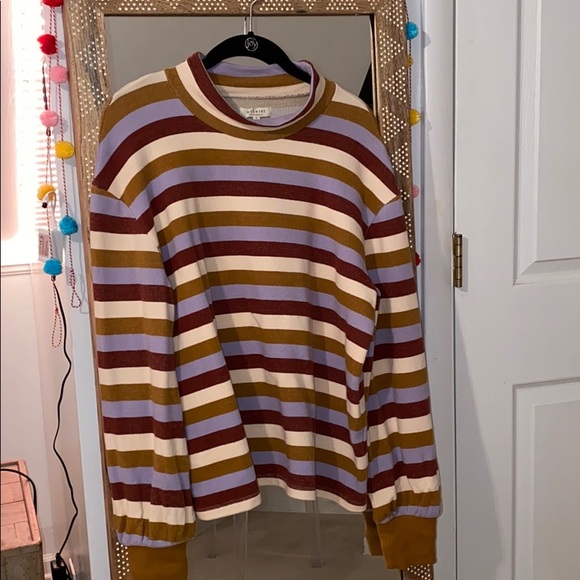 Striped Madewell mock turtleneck sweater - Picture 1 of 1